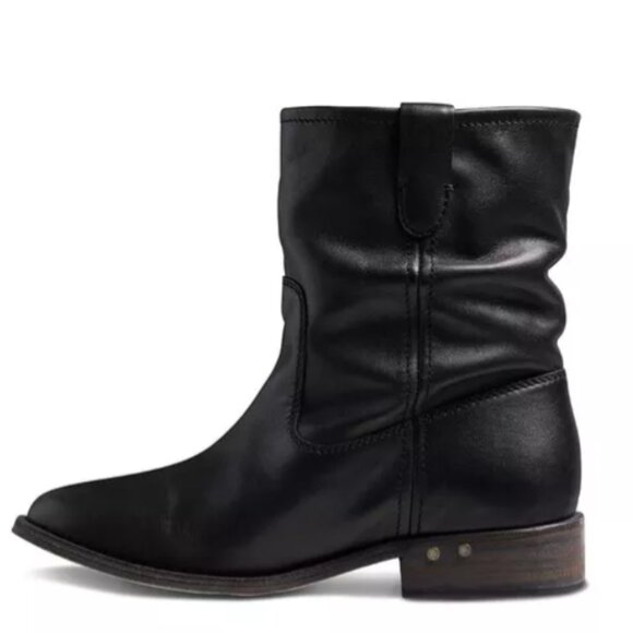 NEW BEEK Made In Mexico Leather Grouse Mid Shaft Boots black for women 925 13m8 - Picture 6 of 9